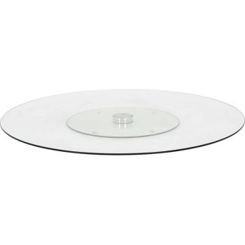 Image 1 of vidaXL Въртящо се плато за сервиране прозрачно 60 см закалено стъкло (249498)