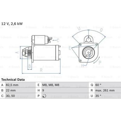 BOSCH Startér 0986021041