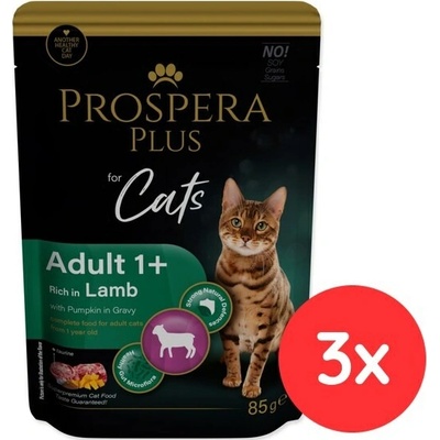 Prospera Plus Cat Adult 1+ jahňacie a dýně 3x85 g
