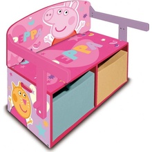 Arditex detský drevený nábytok 3v1 Peppa Pig lavička box na hračky stolík PP13986