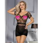 SuperLove Fishnet See-trough Mini Dress 3171 Black XS-M