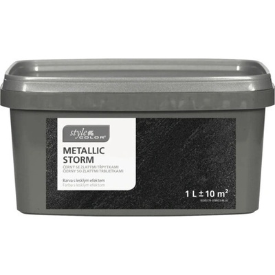 StyleColor Metallic Storm 1 l Čierna so zlatými trblietkami