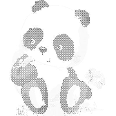 ZUTY Bodkovanie - PANDA S MOTÝLIKOM Rámovanie: vypnuté plátno na rám, Rozmer: 40x50 cm