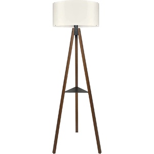 TopMebel Thomas TopMebel E27 МДФ - плат ПВЦ подова лампа в орех - кремав цвят 38x38x135cm