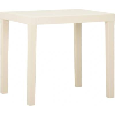 vidaXL Градинска маса, бяла, 79x65x72 см, пластмаса (315844)