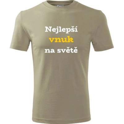 Tričko Nejlepší vnuk na světě dárek pro kluka khaki