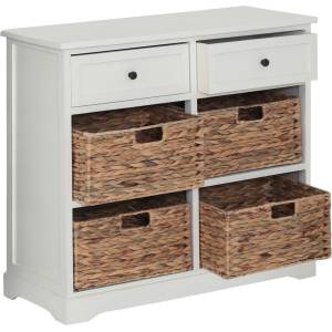 Premier Housewares Скрин от масивна Пауловния в цвят слонова кост 76x70x33 cm Vermont - Premier Housewares (2404024)