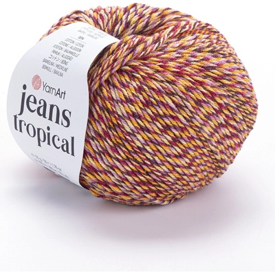 Yarn Art příze Jeans Tropical 613 oranžová, vínová, růžová