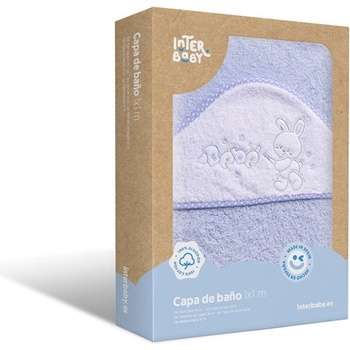 Interbaby Osuška froté KRÁLÍČEK BEBE 100 x100 - MODRÁ