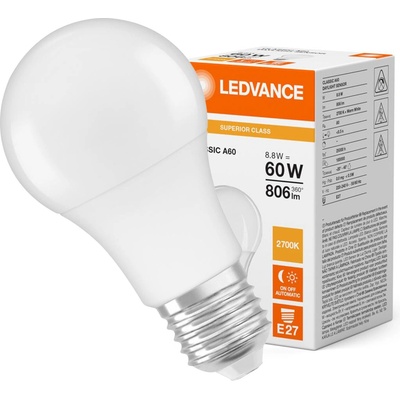 LEDVANCE LED CLASSIC A DAYLIGHT SENSOR S 8.8W 827 Frosted E27