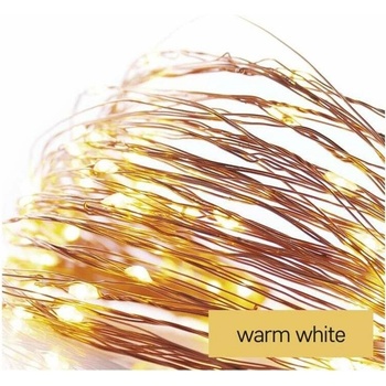 Emos D3AW01 LED vianočná nano reťaz medená 4 m vonkajšia aj vnútorná teplá biela časova