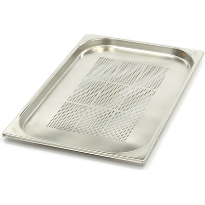 Gastronádoba 1/1 GN - perforovaná - hloubka 2 cm - 53 x 32,5 cm - nerezová ocel