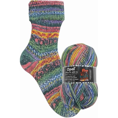 Opal Hundertwasser 3202 ponožková příze multikolor melír 100 g 425 m