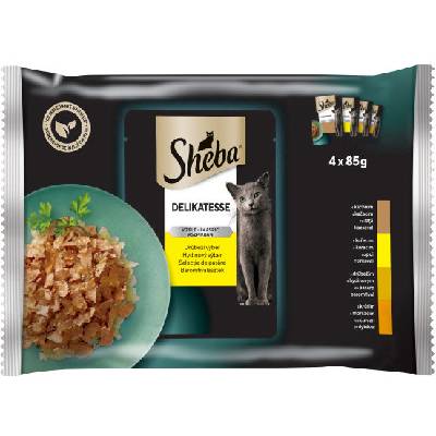 Sheba kapsičky pre dospelé mačky hydinový výber v želé 4 x 85 g