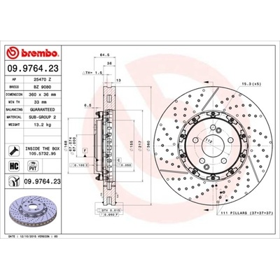 Brzdový kotúč BREMBO 09.9764.23