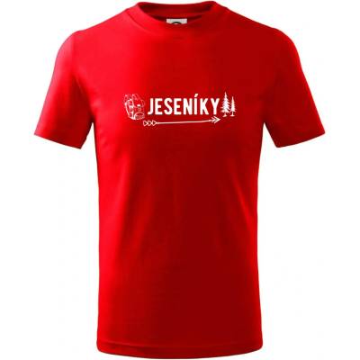 Jeseníky nápisTričko dětské bavlněné Červená