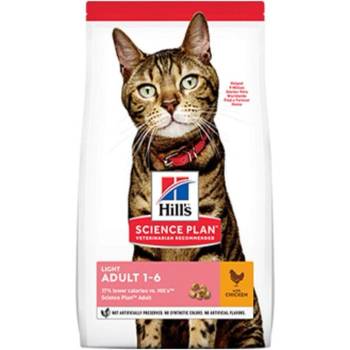 Hill's Hills Science Plan Adult Light Chicken нискокалорийна храна за котки над 1 година с пиле 10kg
