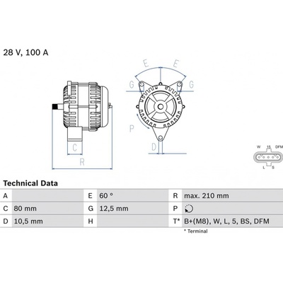 Alternátor BOSCH 0 986 048 110