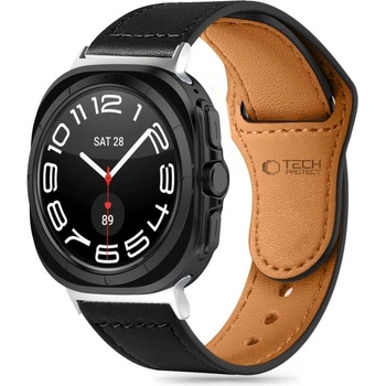 Tech-Protect Кожена каишка за Samsung Galaxy Watch Ultra (47mm) от Tech-Protect Leatherfit - Черен (5906302312436)