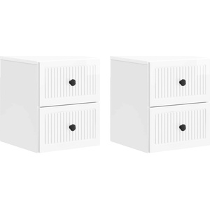 vidaXL Спален шкаф с монтаж на стена 2 бр. Бял гланц 33 x 34, 5 x 40 см (897964)