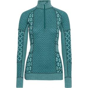 Kari Traa Дамско мериносово термобельо Kari Traa Women's Smekker Half-Zip Merino base layer - Peacock - размер XS (115-1318-2011)