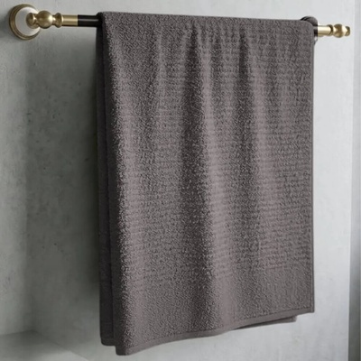 Knitva osuška vlnky 70 x 140 cm tmavě šedá