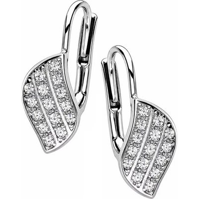 Zlaton Náušnice bílé zlato zdobené zirkony 1.4cm 1.4g 000522606254