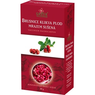 Grešík Brusnice klikva plod mrazem sušená 20 g