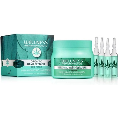Wellness Premium Products Deep Hydration Mask + 4 Ampoules Маска за коса дамски 500ml