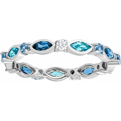SILVEGO Stříbrný prsten Lorien se syntetickým spinelem a Brilliance Zirconia FW10111RS