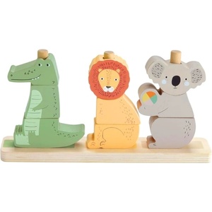 Mattel Дървена игра за подреждане Fisher Price - Животни (1675913)