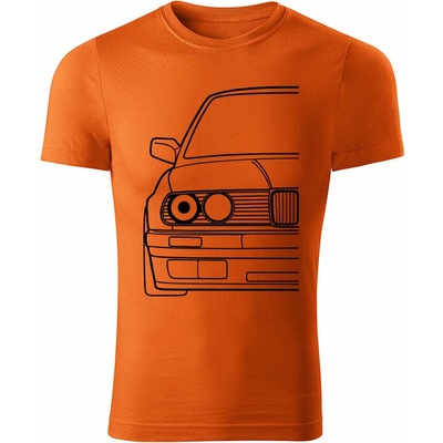 Tričko BMW e30 pánske tričko oranžová čierne
