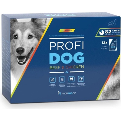 Profidog Adult filety hovädzie a kuracie vo šťave 12 x 85 g