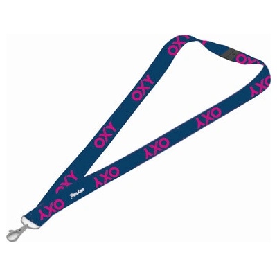 Snúrka na krk s karabinkou OXY Blue Line Pink
