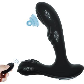 Image 1 of Paloqueth Prostate Vibrator with 12 Impact and Vibration Modes Black