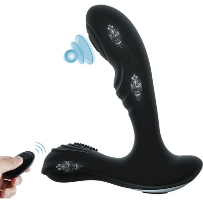Paloqueth Prostate Vibrator with 12 Impact and Vibration Modes Black