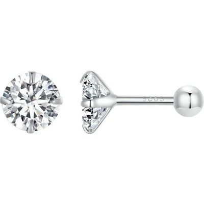 Grace Silver Jewellery stříbrné náušnice Helen šroubek zirkon E-SCE1646-M/154 stříbrná