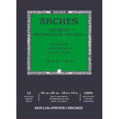 ARCHES Watercolour Cold Pressed Pad Natural White Скицник 12 36 x 26 cm 300 g (A1795093)
