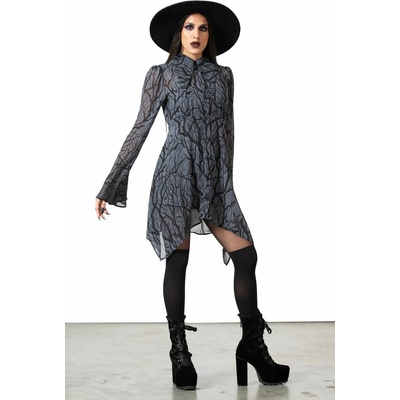 KILLSTAR дамска рокля KILLSTAR - Woodland Witch с яка - Черен - KSRA005178