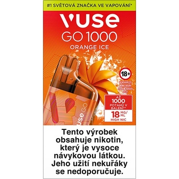 Vuse GO 1000 Box Orange Ice 18 mg 1000 potáhnutí