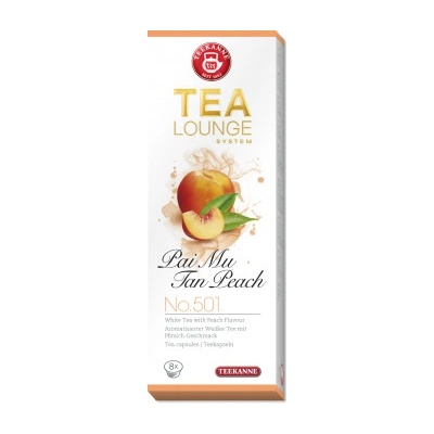 Tealounge kapslové sypané čaje Pai Mu Tan Peach No. 501 8 kapslí
