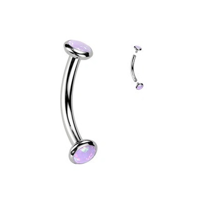 Šperky4U piercing do obočí titan fialový opál TIT1380-OP38
