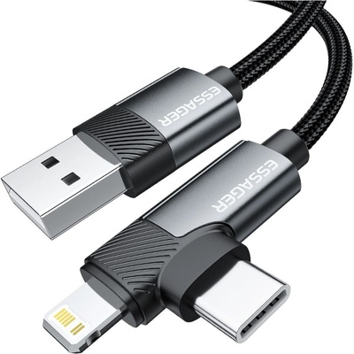 Essager William USB-A / USB-C - Lightning, 3A, 2 м (EXCATL-WLA0G-P)