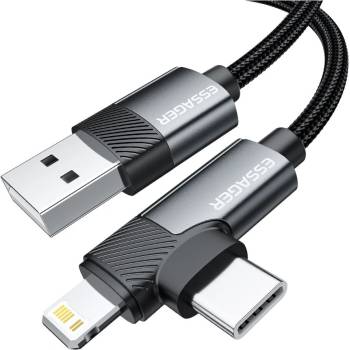 Essager William USB-A / USB-C - Lightning, 3A, 2 м (EXCATL-WLA0G-P)