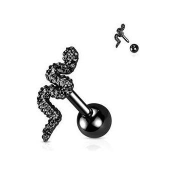 Šperky4U cartilage piercing do ucha had CP1083-K černý