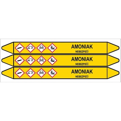Značení potrubí, amoniak,3 ks, 355 × 37 mm PZ 007335 – Zbozi.Blesk.cz