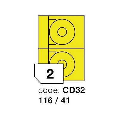 Rayfilm 116x41 mm 300 archů, fluo žlutá, R0131.CD32D