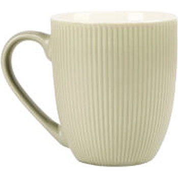 Image 1 of ЧАША q80000830 ribbed ПОРЦЕЛАН 220мл ЕКРЮ/СВ. ЗЕЛЕНА/СИВО (q80000830)