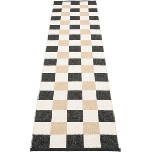 Pappelina Черна и кремава пътека за открито и закрито 70x300 cm Pix Black Vanilla - Pappelina (PIX730)