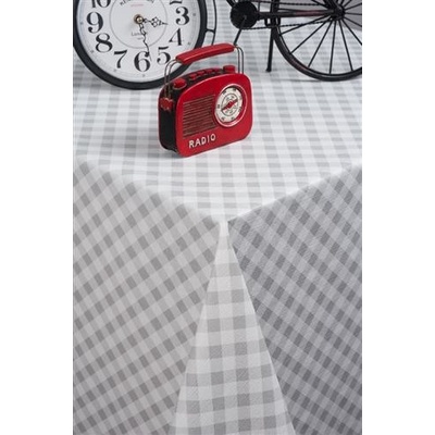 Obrus 6731420 káro sivé metráž, 20 m x 140 cm, IMPOL TRADE